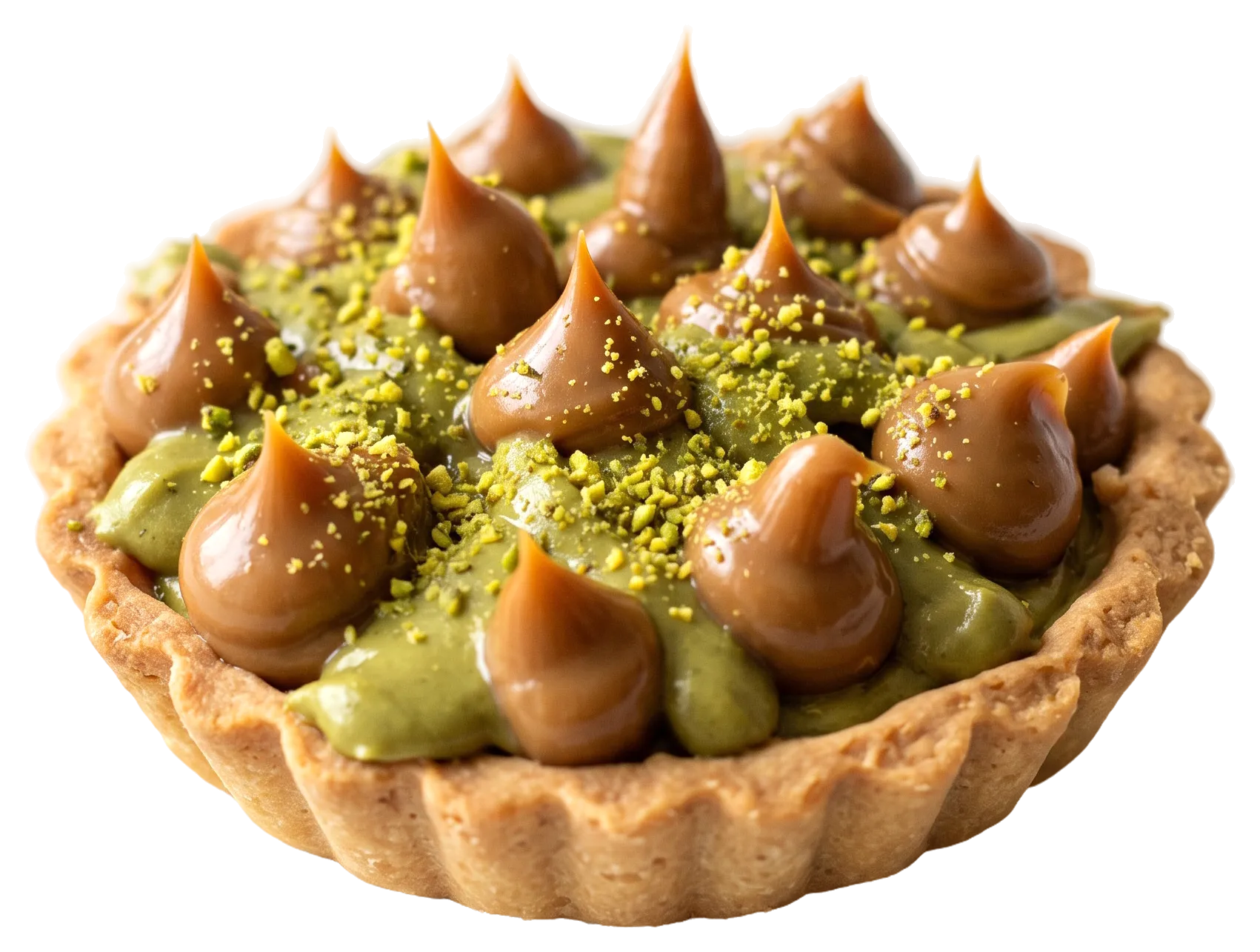Tarteleta de pistacho y dulce de leche